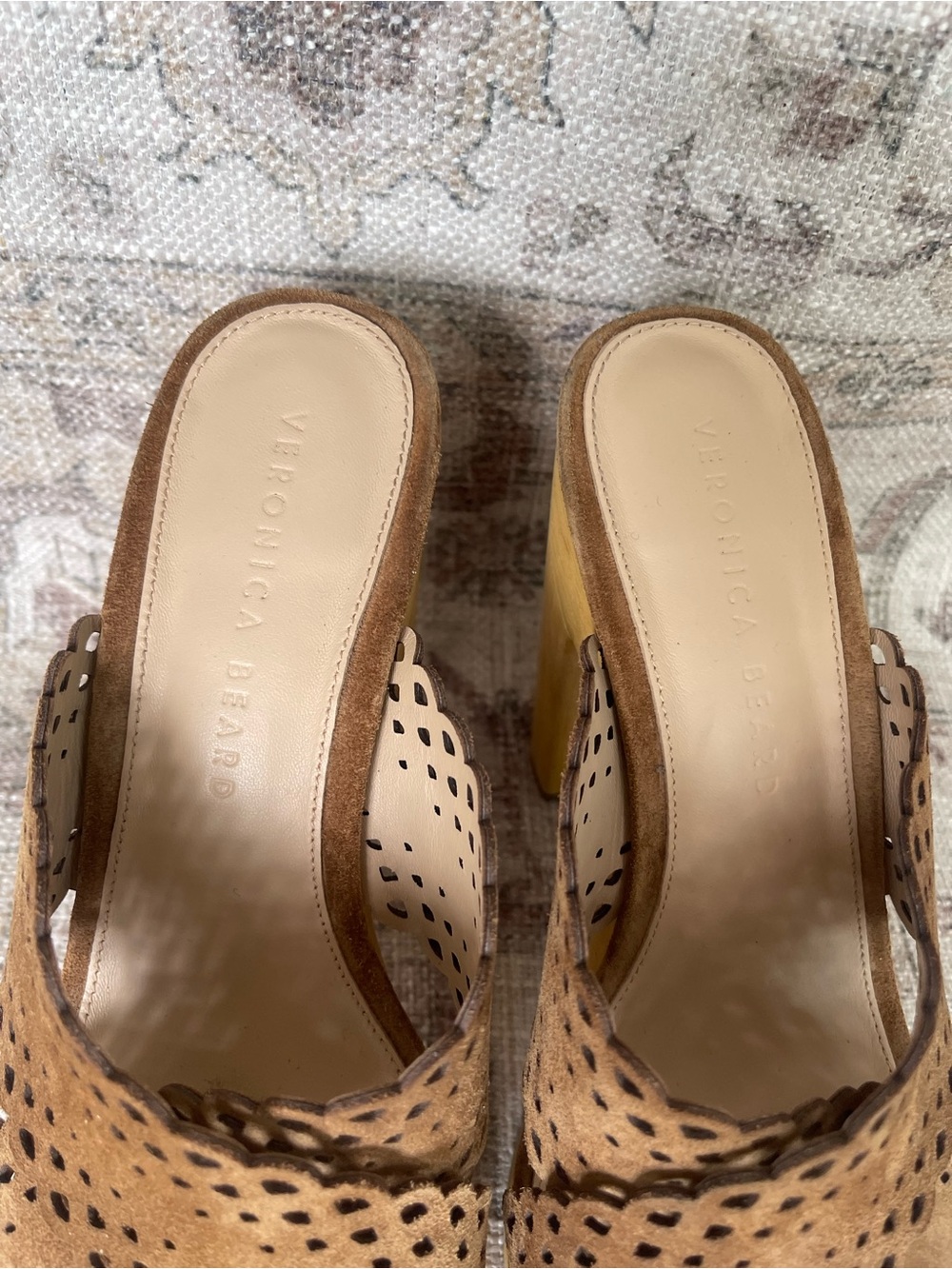Veronica Beard Brown Scallop Gaynor Platform Sandals - Picture 3 of 8